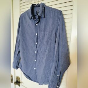 J.CREW Flex Washed Men's Long Sleeve Slim Fit Size Small Blue 98% Cotton